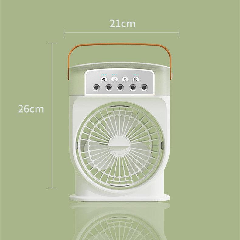 Tragbare USB-Klimaanlage mit Kühlventilator und 5 Sprühmodi, 7-farbigem Licht, 600 ml Wassertank, Sprühnebel, Luftkühler, Luftbefeuchter