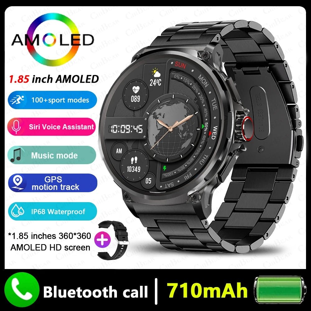 1.85 inch Smart Watch Men 710 mAh Large Battery 400+ Dials Fitness Tracker GPS Sports - ESTEEMSO.COM