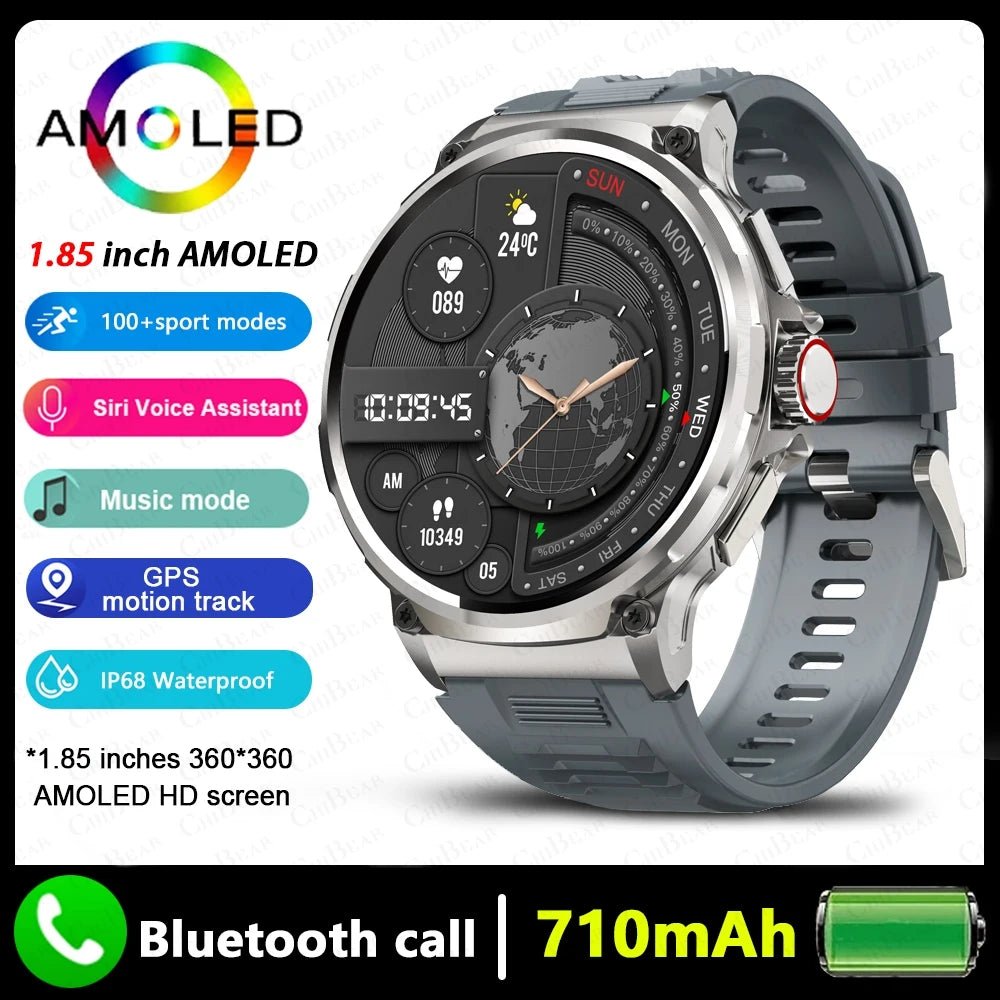 1.85 inch Smart Watch Men 710 mAh Large Battery 400+ Dials Fitness Tracker GPS Sports - ESTEEMSO.COM