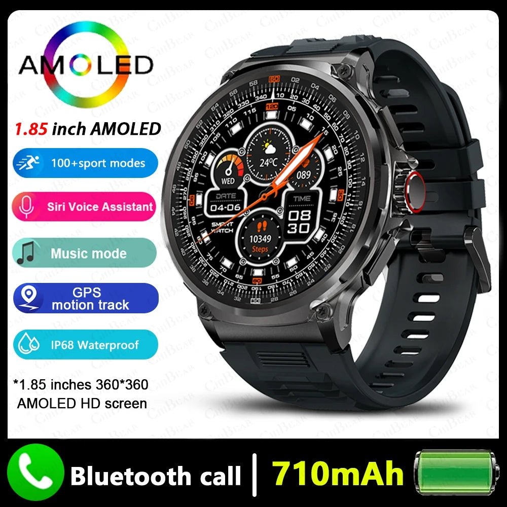 1.85 inch Smart Watch Men 710 mAh Large Battery 400+ Dials Fitness Tracker GPS Sports - ESTEEMSO.COM