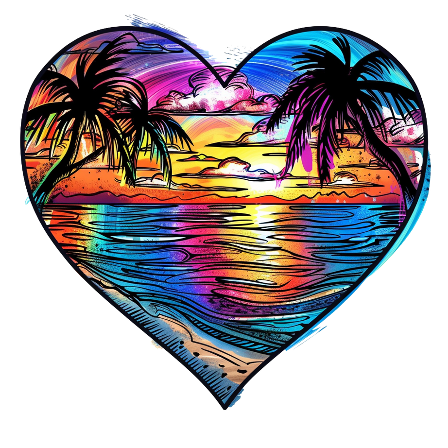 Colorful Beach Heart