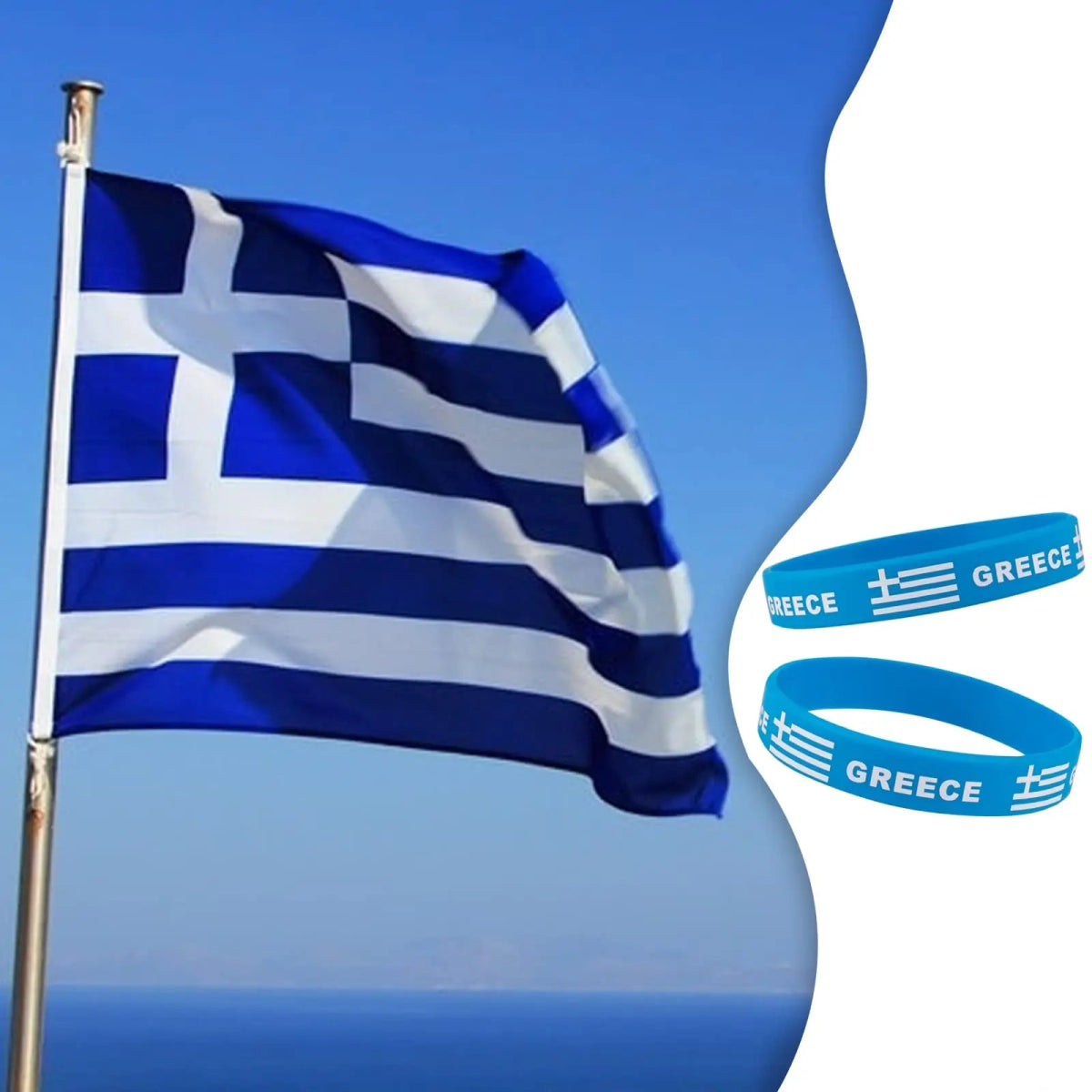 2pcs Greece Flag Silicone Bracelet Sports Game Wristbands Wrist Strap for Men Women - ESTEEMSO.COM