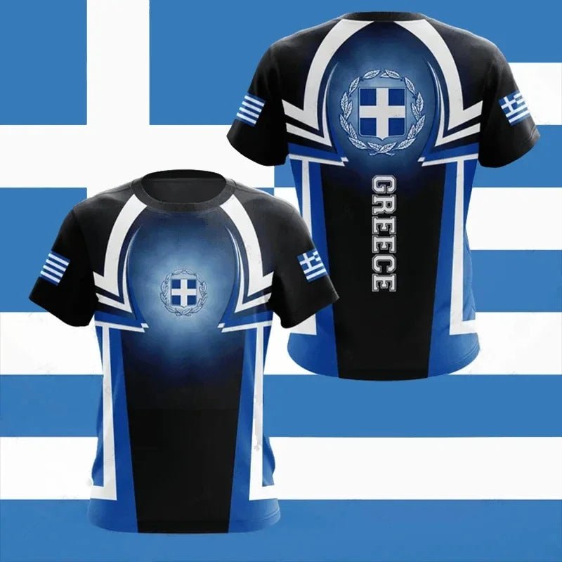 3D Print Hellas Flag T Shirt For Men National Emblem Pattern T-Shirts - ESTEEMSO.COM