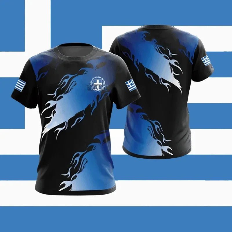 3D Print Hellas Flag T Shirt For Men National Emblem Pattern T-Shirts - ESTEEMSO.COM