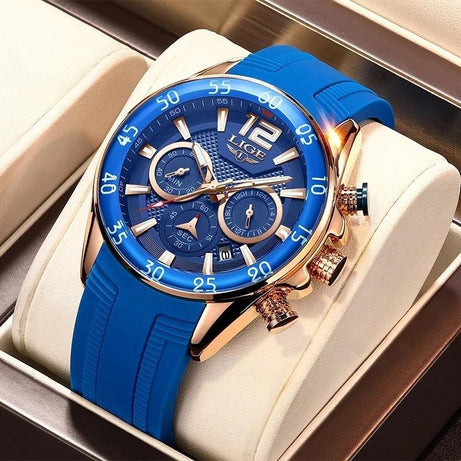 Männer Uhr Chronograph Quarz Datum Armbanduhren Für Männer Wasserdichte Uhr Männlichen - ESTEEMSO.COM