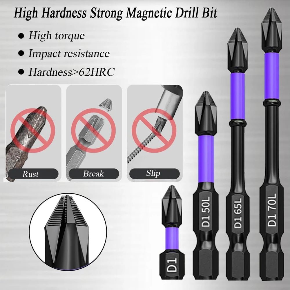 6/12 Pcs Magnetic Screwdriver Bits Non - slip Shockproof - ESTEEMSO.COM