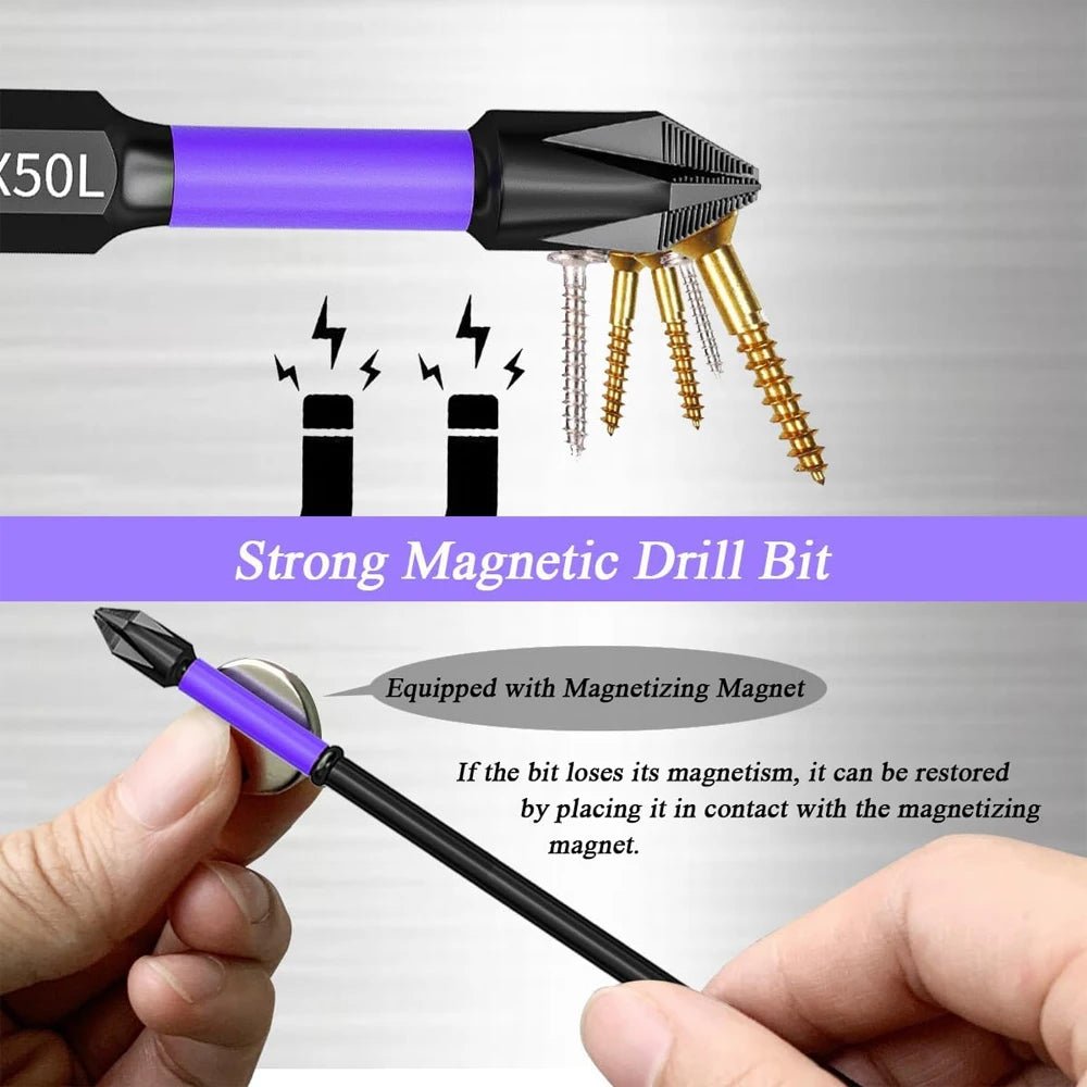 6/12 Pcs Magnetic Screwdriver Bits Non - slip Shockproof - ESTEEMSO.COM