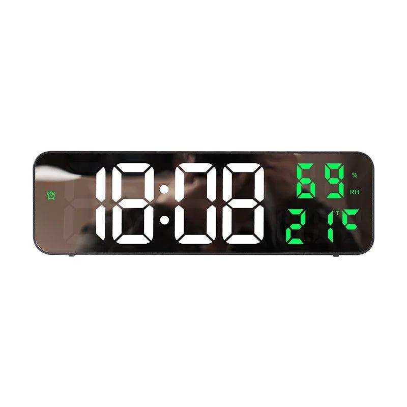 9 - Inch Digital Wall Clock – LED Display with Temperature Humidity and Night Mode - ESTEEMSO.COM