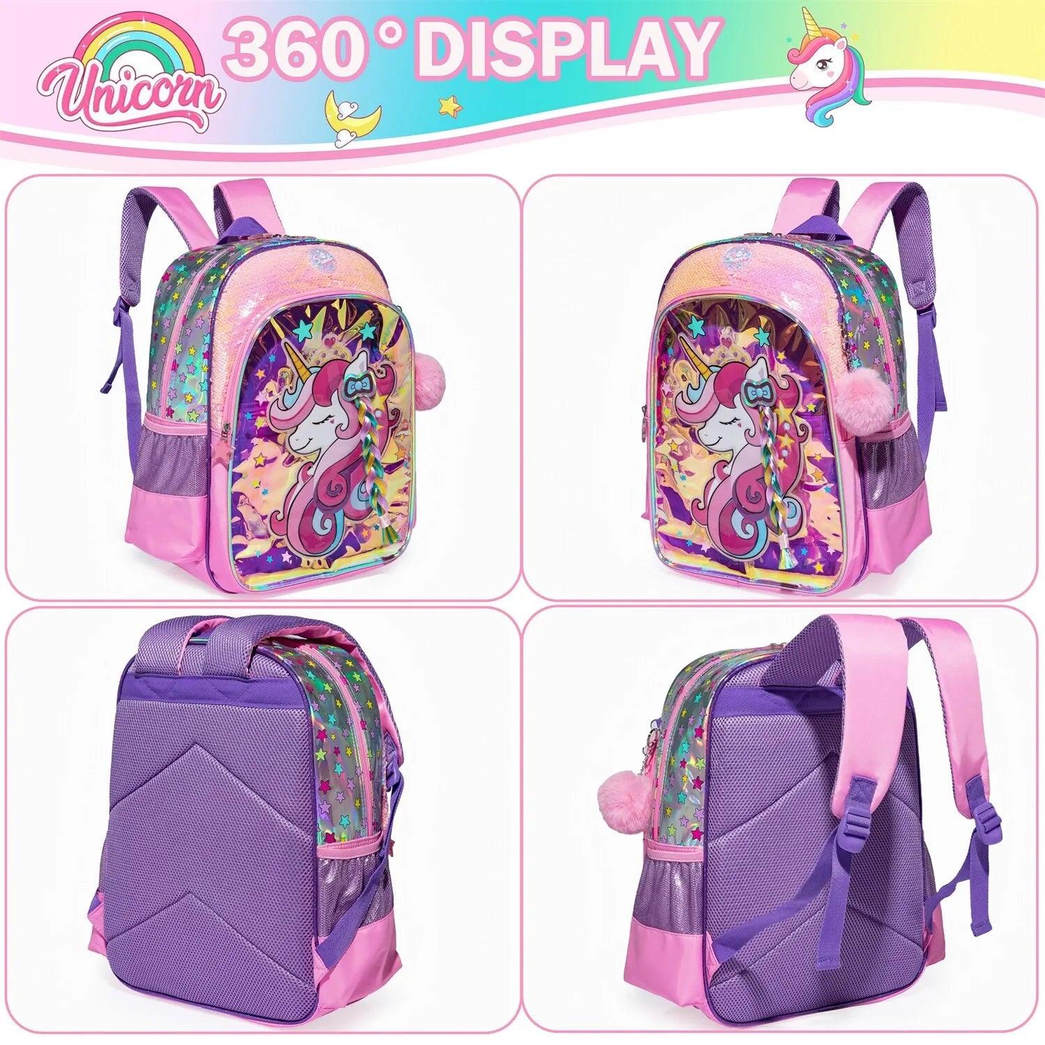 Kinder Rucksack für Gilrs Schul rucksäcke mit Brotdose für Grundschule Kindergarten Student niedlichen rosa Bücher tasche für Mädchen 