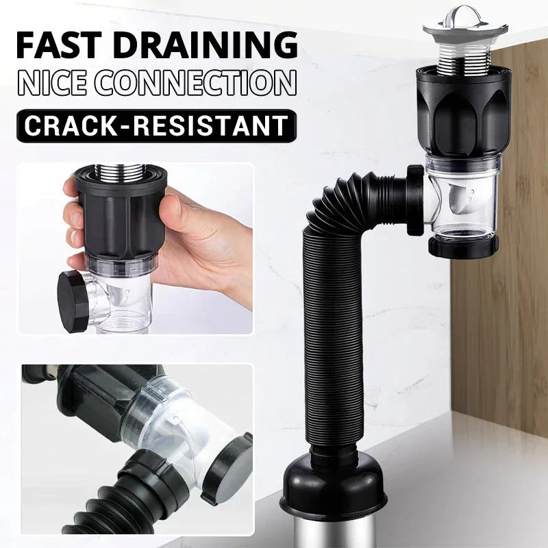 Flip Top Sink Drain Pipe Set 