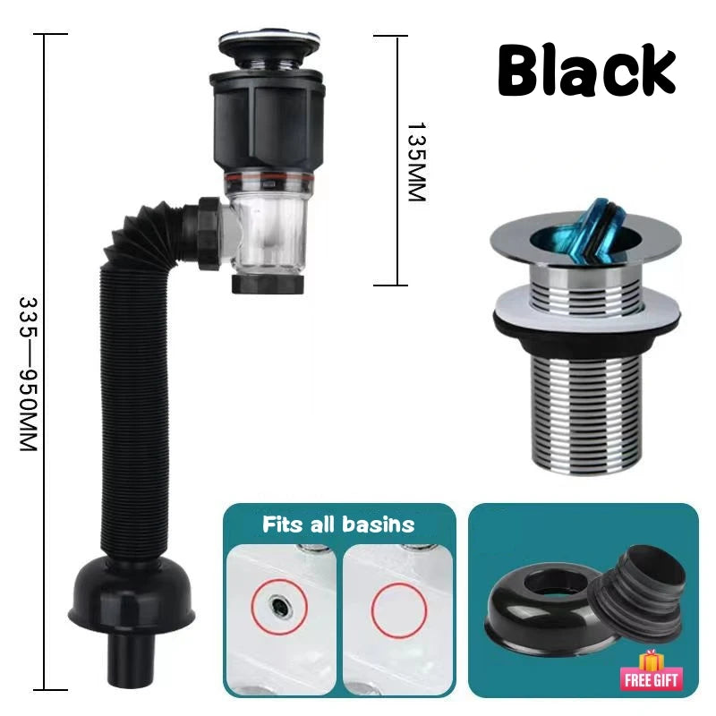 Flip Top Sink Drain Pipe Set 