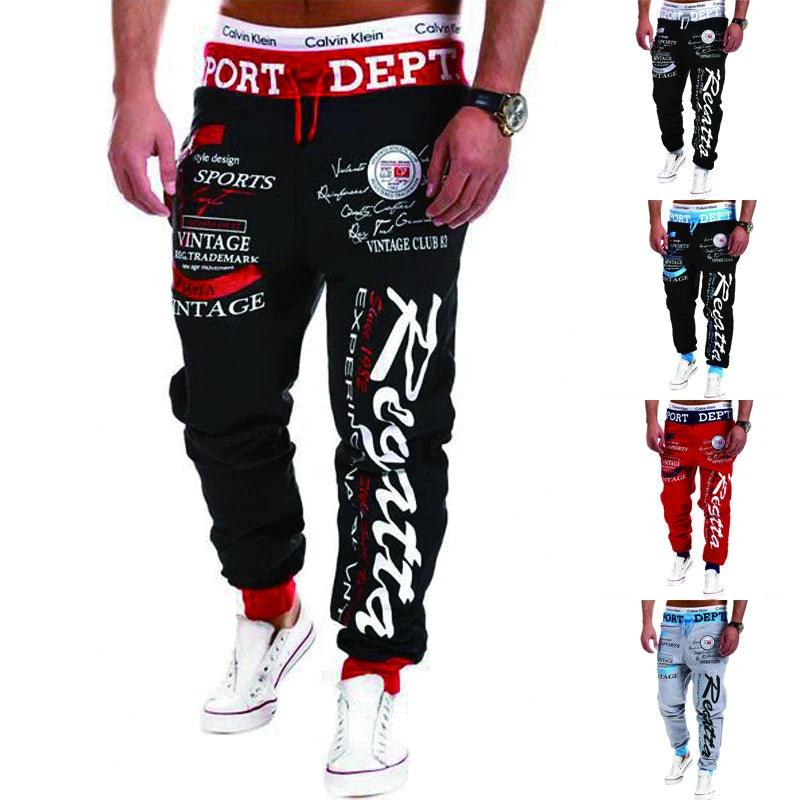 Men's Joggers Sweatpants – Elastic Waist with Letter Graphic Prints