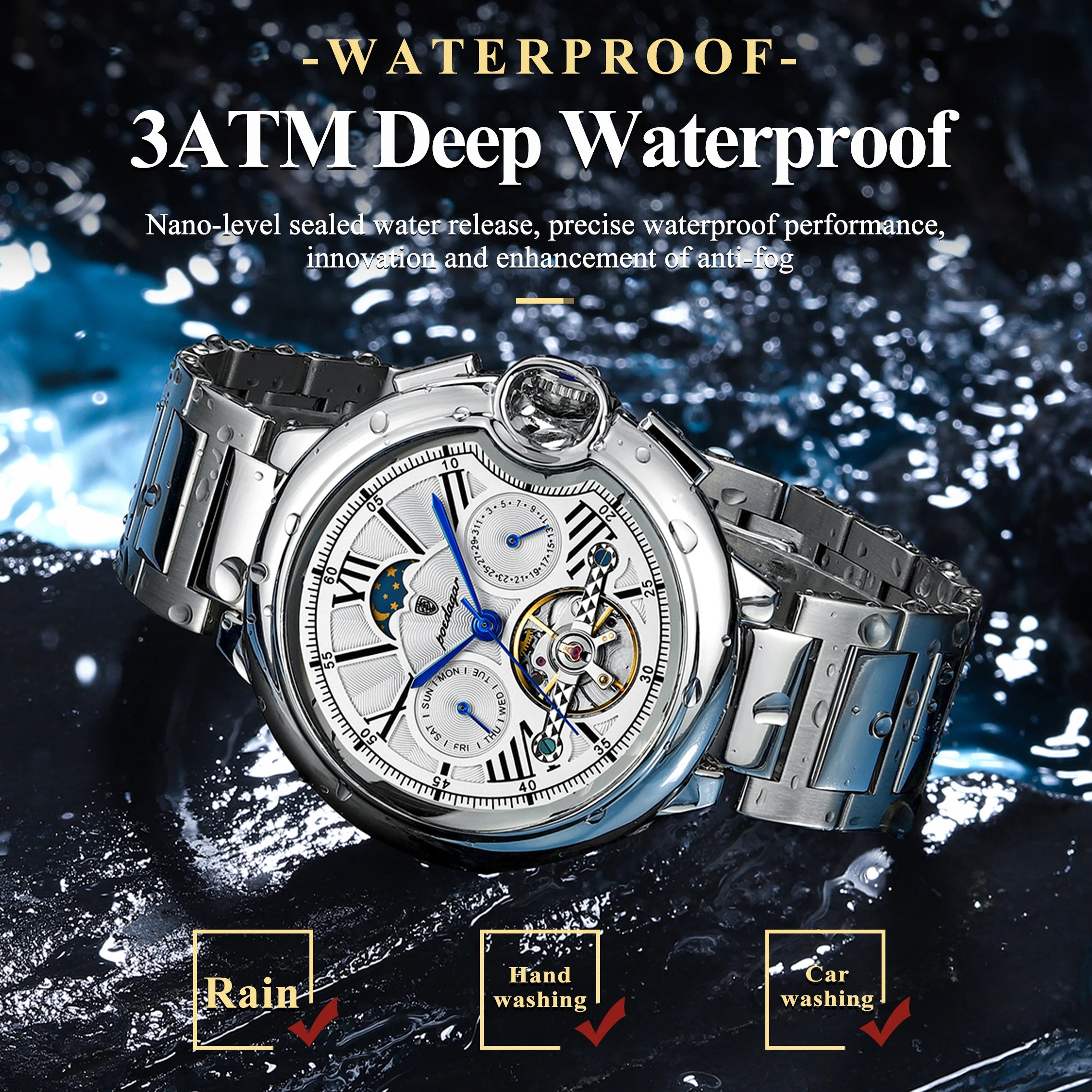 Hollow Tourbillon Waterproof Watch