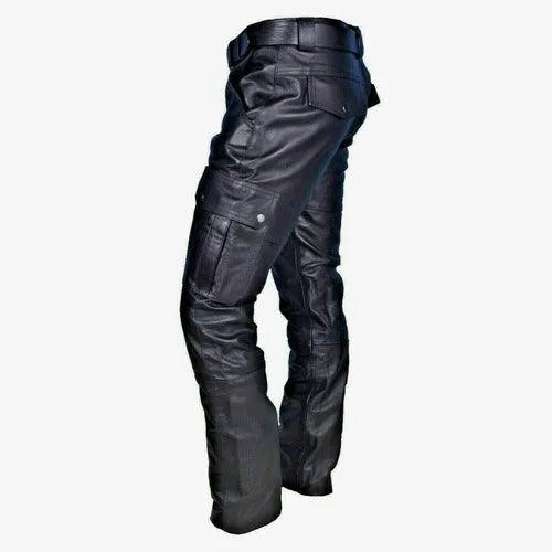 Männer Leder Motorrad Hosen mit Cargo Taschen, Schwarz, PU Hosen Keine Gürtel, männer Hosen Große Größe S-5XL - etsy-de.de