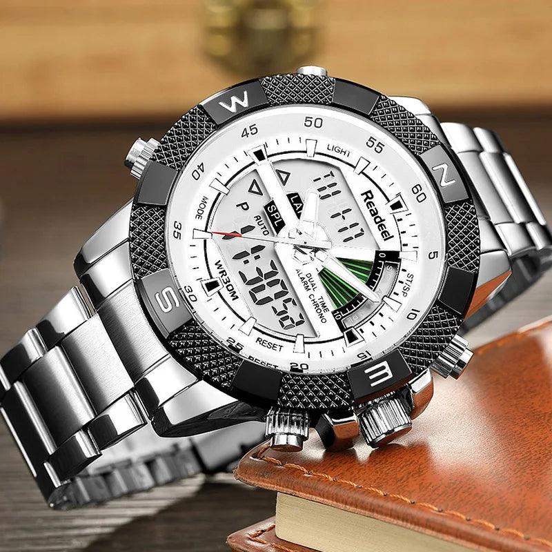 Männer Sport Armbanduhr Männer Military Wasserdichte Uhren Männer Voller Stahl LED Digital Uhr Männlich - etsy-de.de