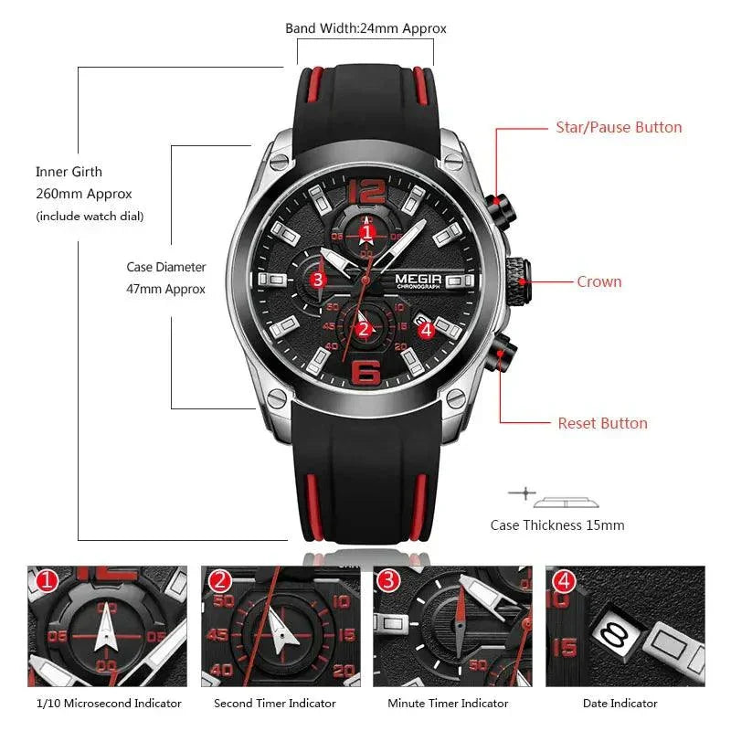 Mens Chronograph Quartz Sport Watch