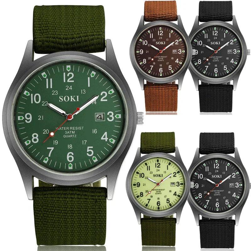 Quartz watches for men Nylon Waterproof 