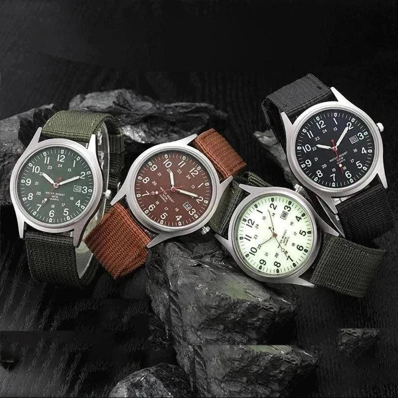 Mens Nylon Waterproof Quartz Wristwatch 