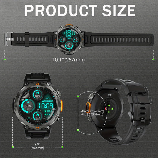 Men's Smartwatch with LED, Calling, Fitness Features
