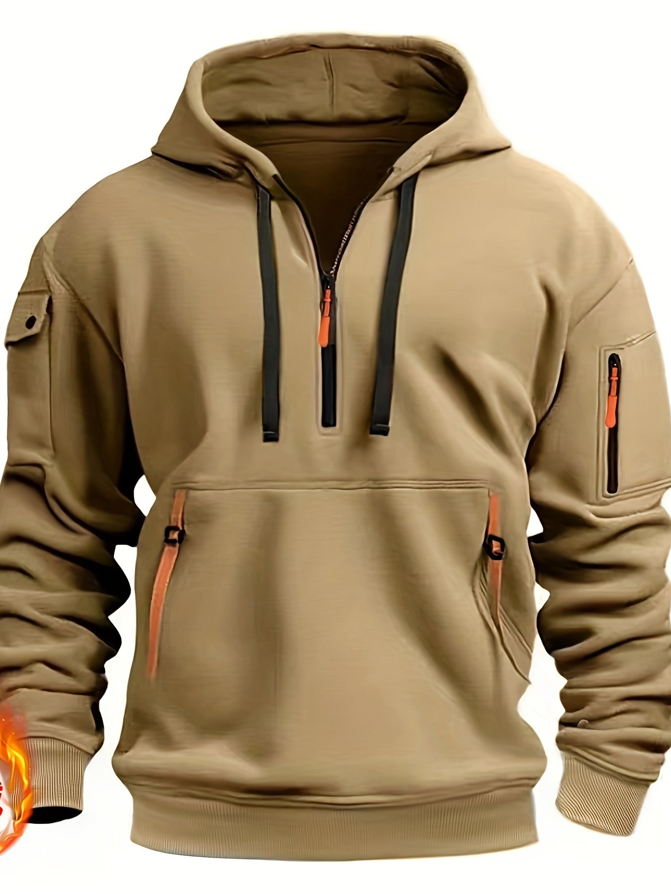 Mens Casual Fleece-Lined Hoodie 