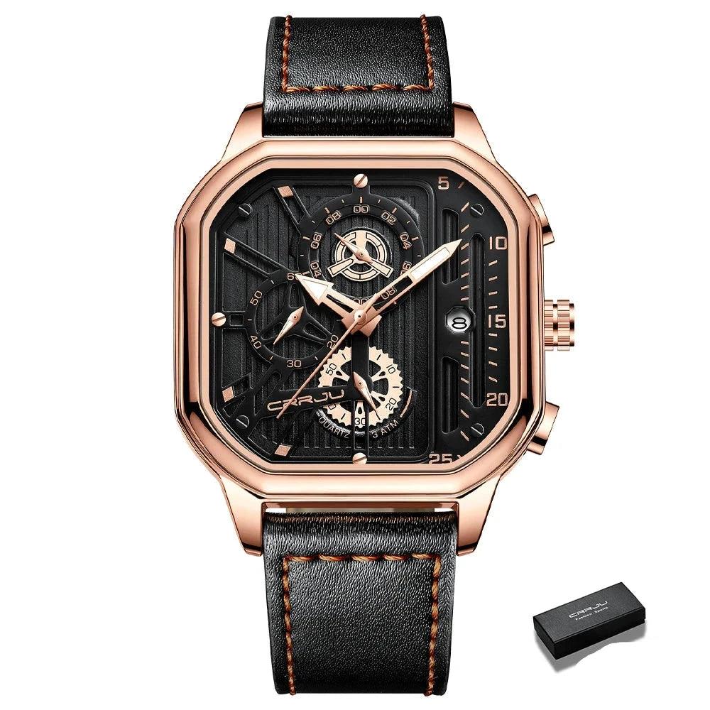 Mens Luxury Leather Quartz