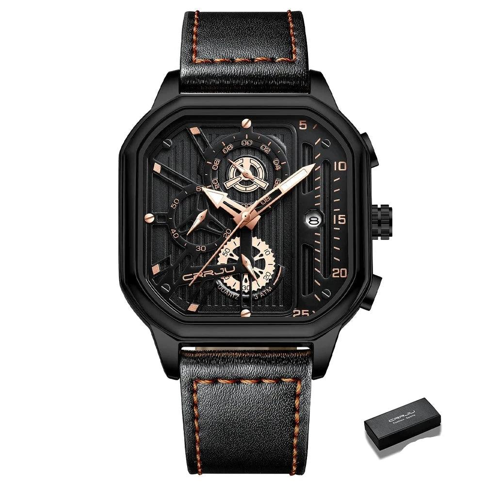 Mens Luxury Leather Quartz