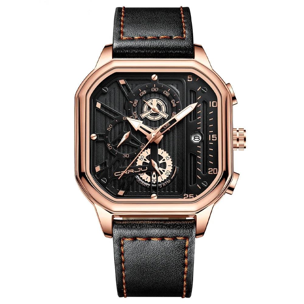 Mens Luxury Leather Quartz