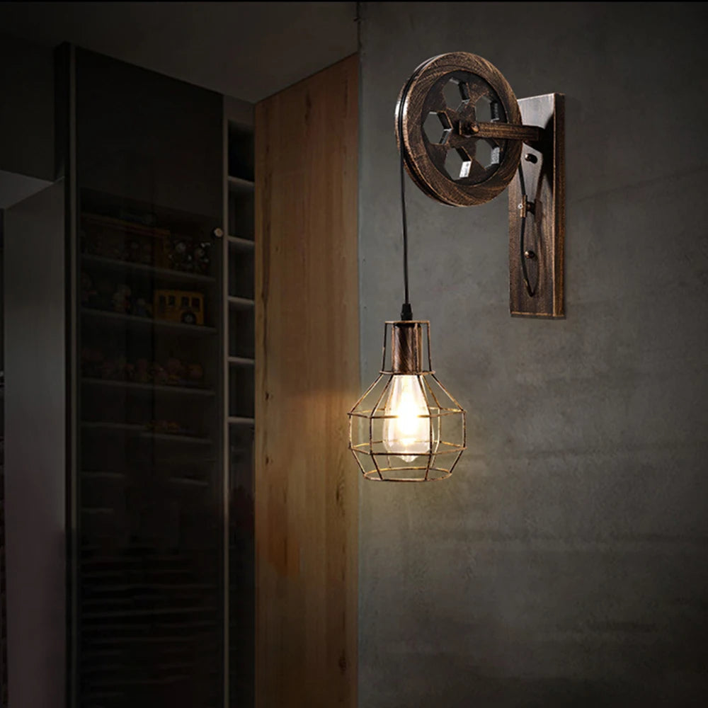 Rustic wall lamp