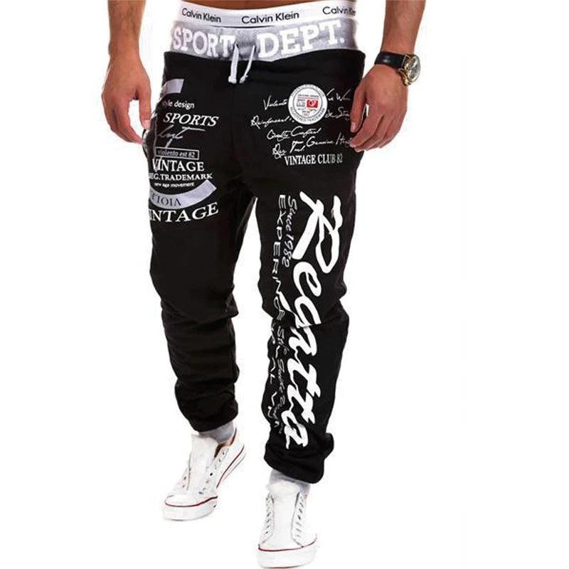 Men's Joggers Sweatpants – Elastic Waist with Letter Graphic Prints