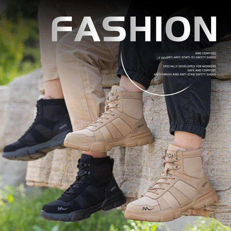 Herren Arbeitssicherheitsstiefel Outdoor Militärstiefel Anti-Smash Anti-Pannen Industrieschuhe Herrenstiefel Wüstenstiefel