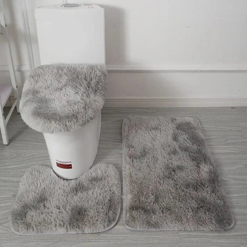 Tie-dye Fur Carpet Toilet Three