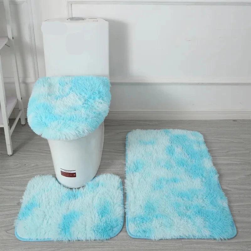 Tie-dye Fur Carpet Toilet Three