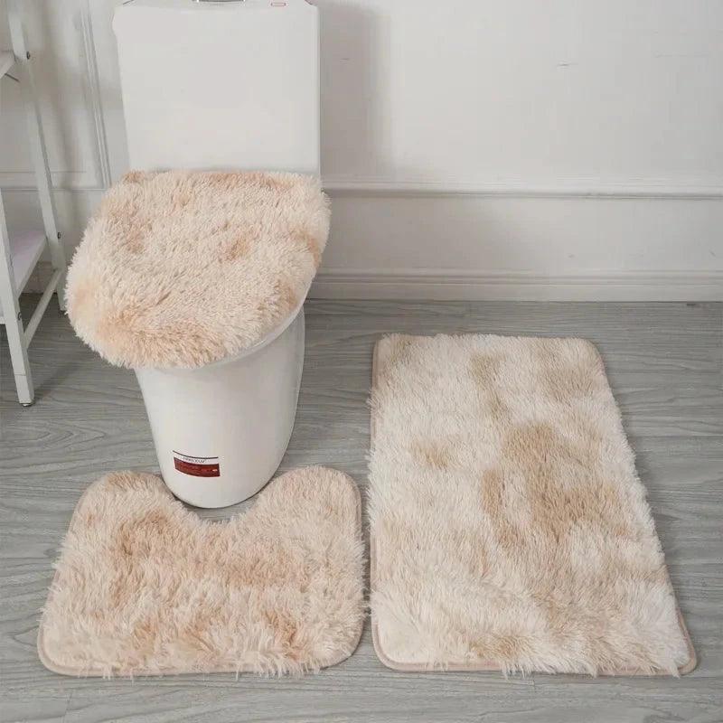 Tie-dye Fur Carpet Toilet Three