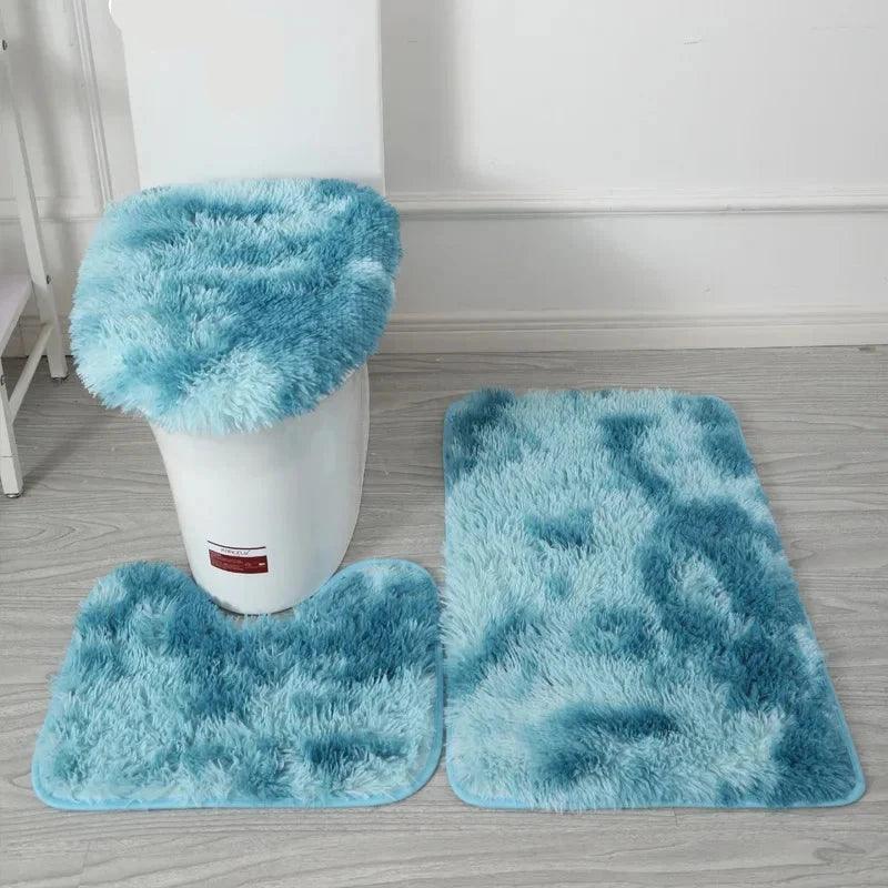 Tie-dye Fur Carpet Toilet Three