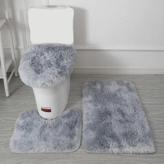 Tie-dye Fur Carpet Toilet Three