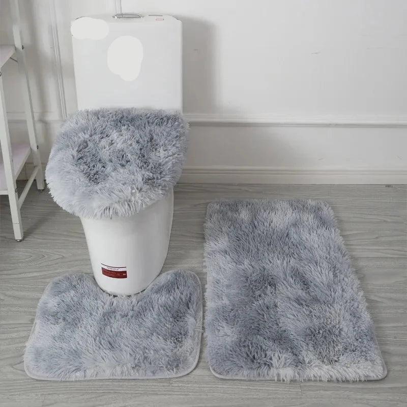 Tie-dye Fur Carpet Toilet Three