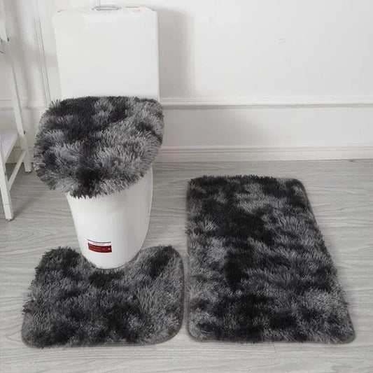 Tie-dye Fur Carpet Toilet Three