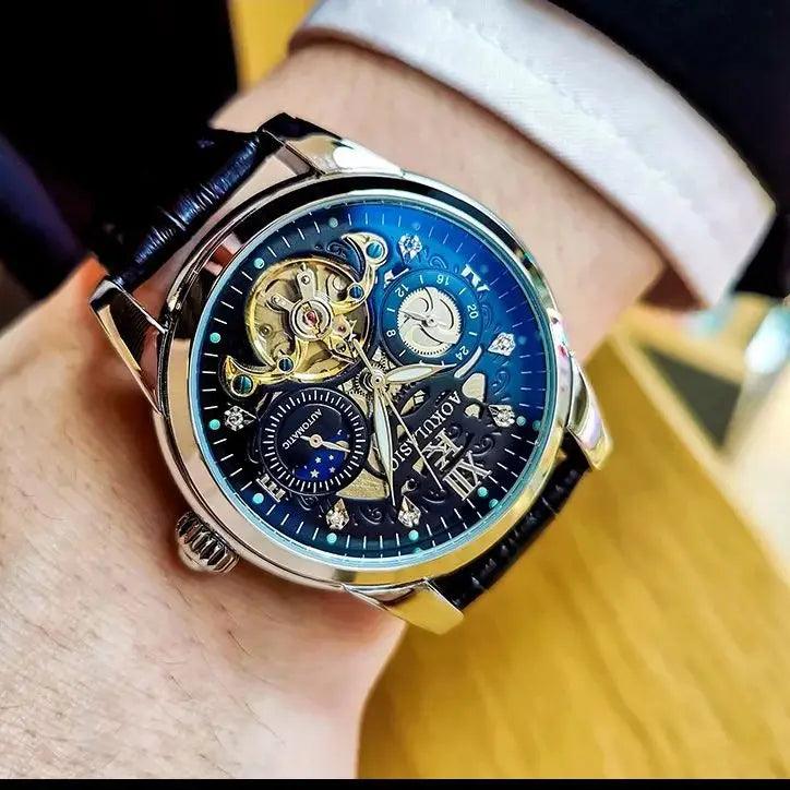 Männer Armbanduhr automatische mechanische Militärsport Tourbillon männliche Uhr Top Marke Luxus Echt leder - etsy-de.de