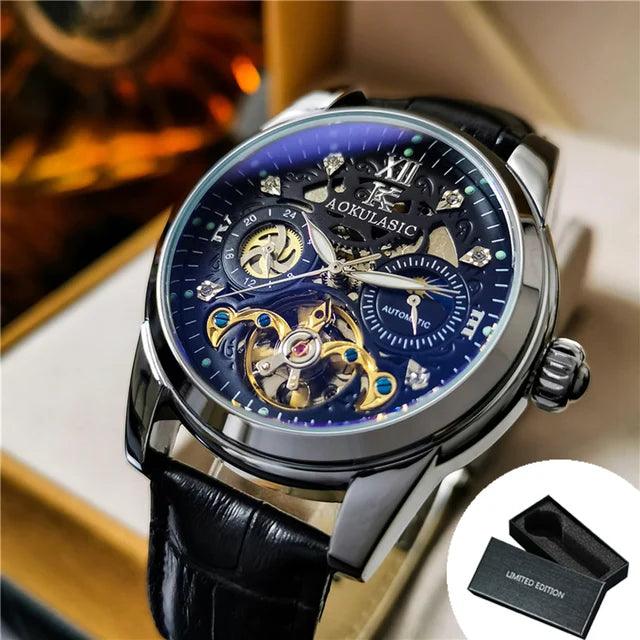 Männer Armbanduhr automatische mechanische Militärsport Tourbillon männliche Uhr Top Marke Luxus Echt leder - etsy-de.de