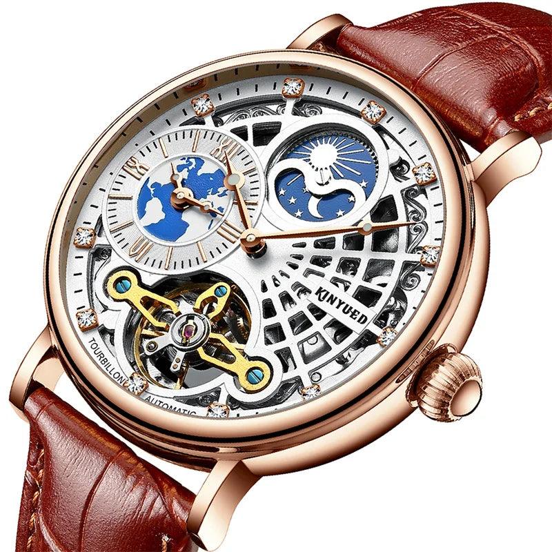 Tourbillon Armbanduhr Skelett Automatik 