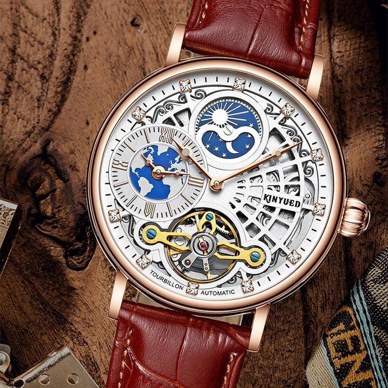 Tourbillon Armbanduhr Skelett Automatik 