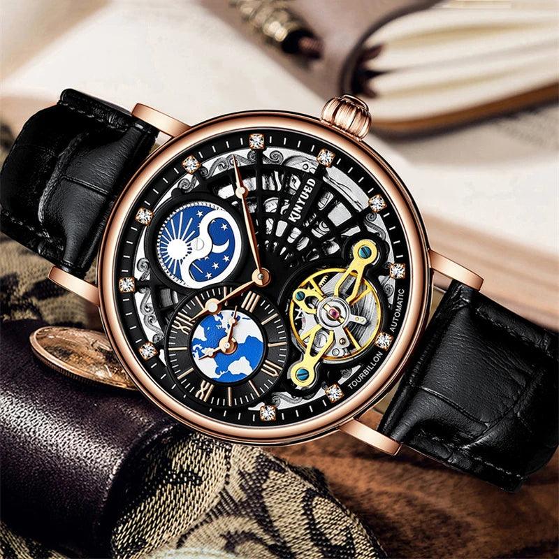 Tourbillon Armbanduhr Skelett Automatik 