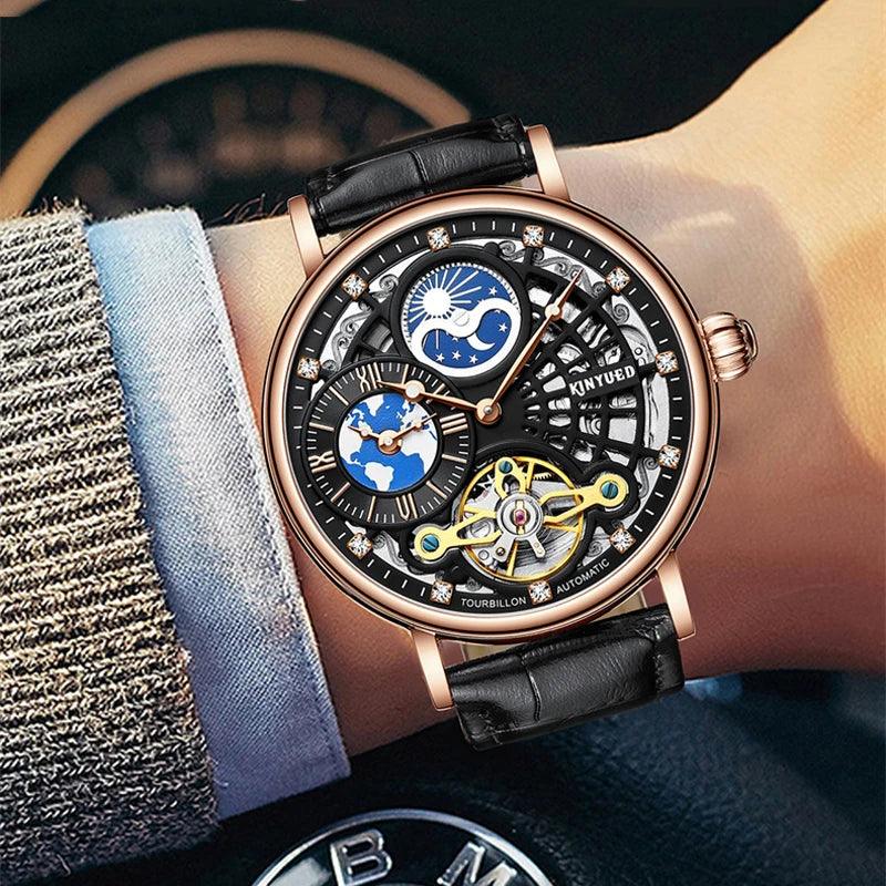 Tourbillon Armbanduhr Skelett Automatik 