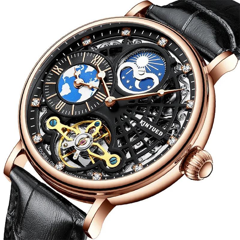 Tourbillon Armbanduhr Skelett Automatik 