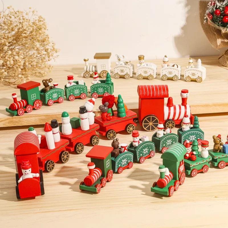 Wooden Train Christmas Ornament 