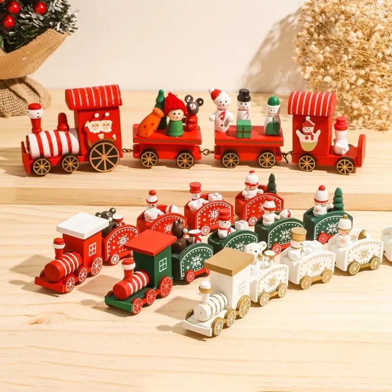 Wooden Train Christmas Ornament 