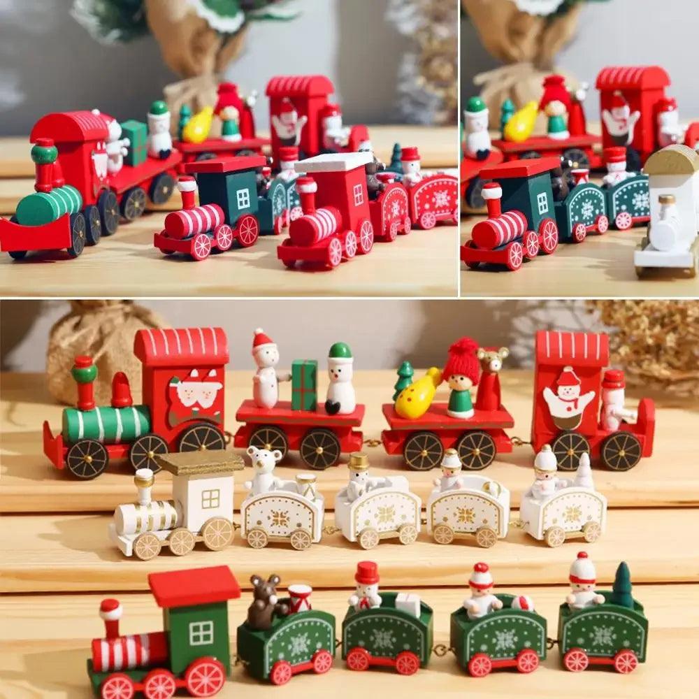 Wooden Train Christmas Ornament 