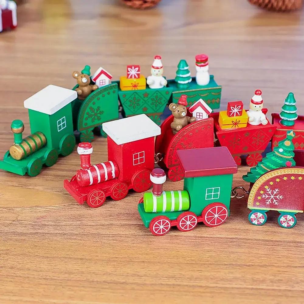 Wooden Train Christmas Ornament 