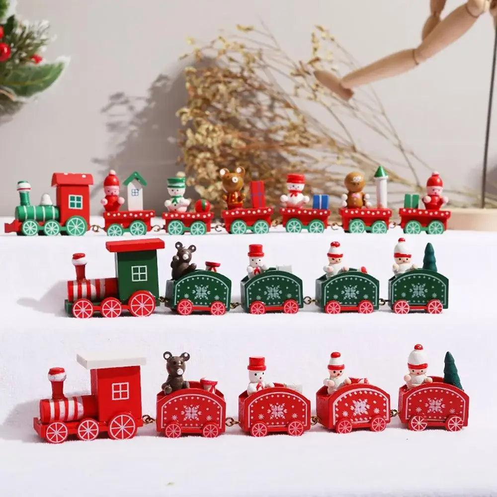 Wooden Train Christmas Ornament 