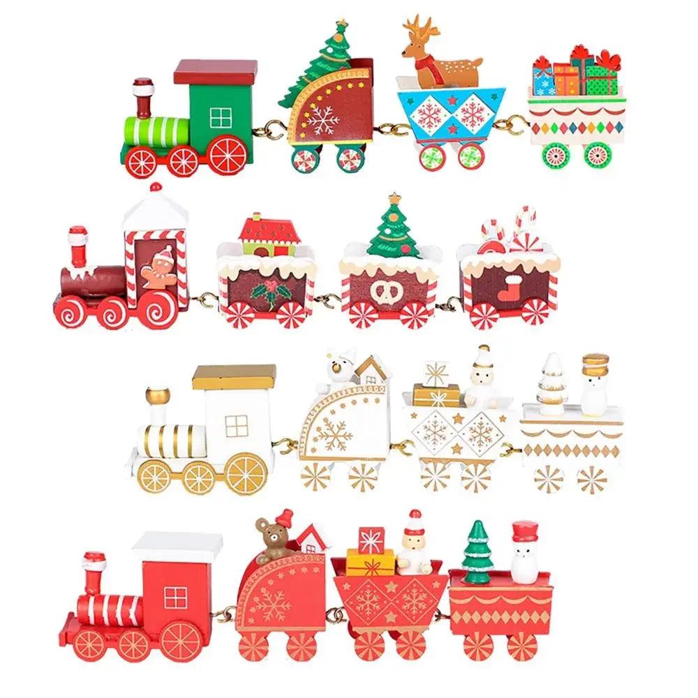 Wooden Train Christmas Ornament 